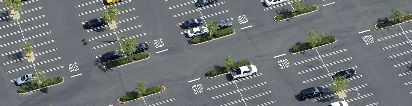 Overhead view of a parking lot